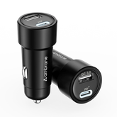 Ambrane 51W Fast Charging Car Charger, Dual Output 33W Type C PD + 18W USB Car Adapter, Quick Charge Car Plug for iPhone, Android, Tablets & More, High-Speed Compact Car Power Charger (Black, C51)